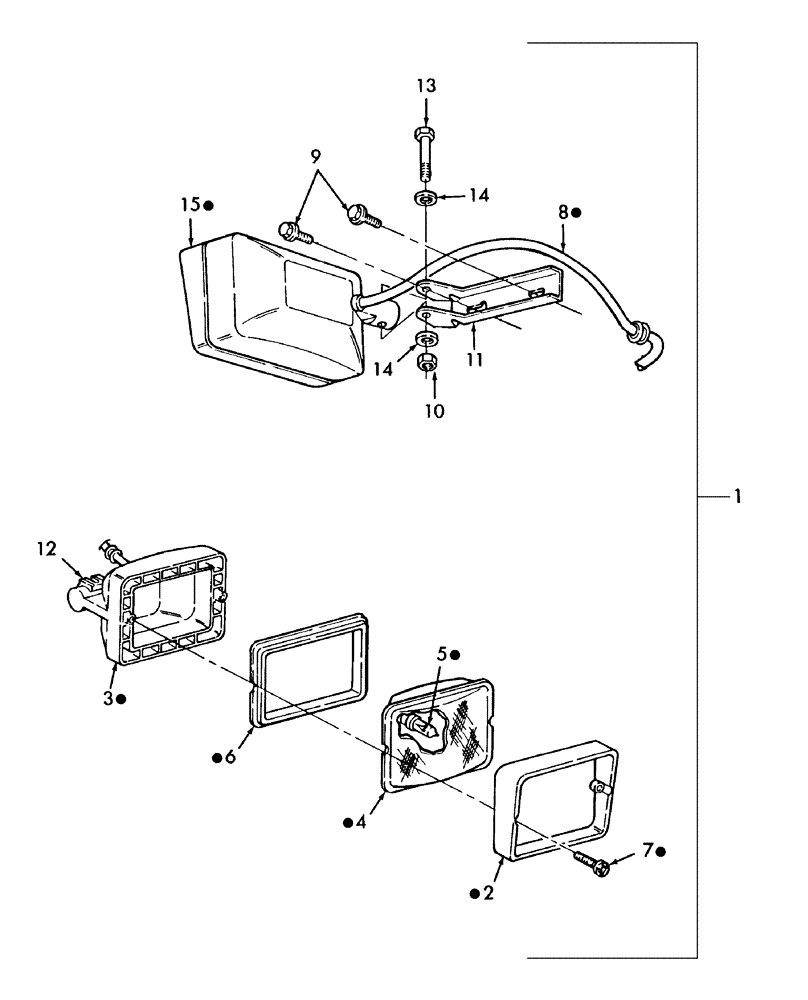 Схема запчастей Case IH WDX901 - (026) - REAR FRAME WORKLAMPS (55) - ELECTRICAL SYSTEMS