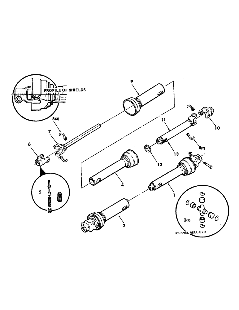 Схема запчастей Case IH 8440 - (23) - IMPLEMENT DRIVELINE, PLASTIC SHIELDS Driveline