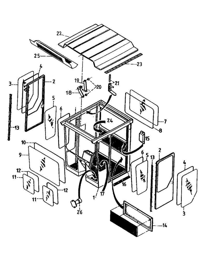 Схема запчастей Case IH 7700 - (A04-01) - MAINFRAME, CABIN (Jul 16 2004 11:35:00.0009 PM) Mainframe & Functioning Components