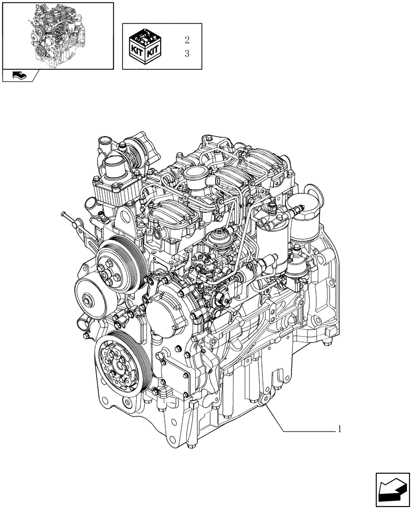 Схема запчастей Case IH FARMALL 70 - (0.02.1/01) - ENGINE ASSY (01) - ENGINE