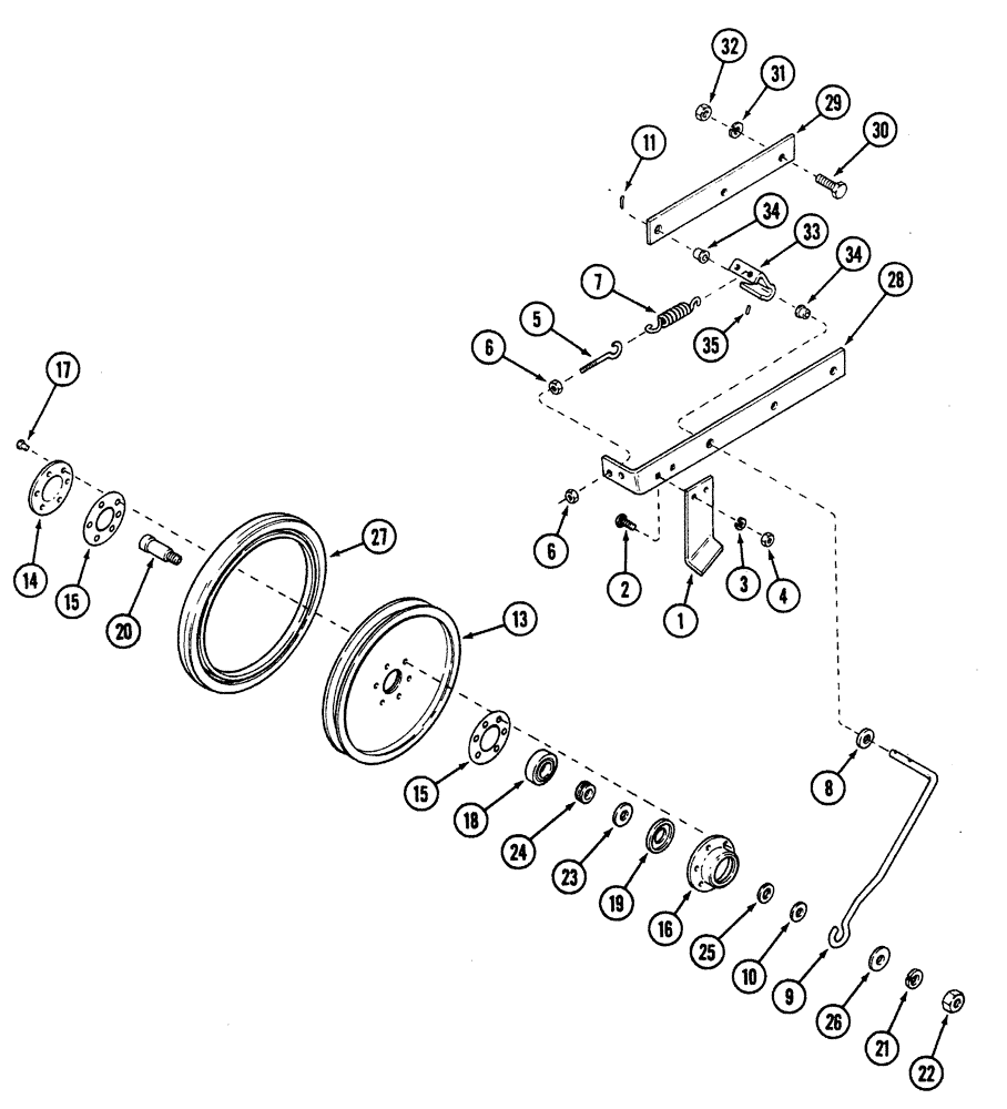 Схема запчастей Case IH 5300 - (9-092) - SEED FIRMING WHEEL (09) - CHASSIS