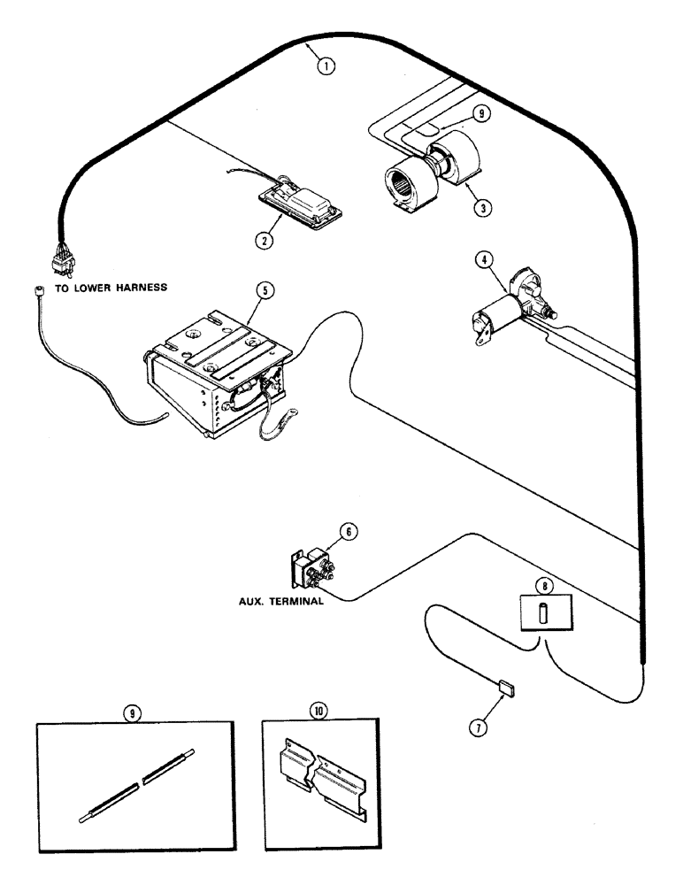 Схема запчастей Case IH 870 - (315A) - CAB, ELECTRICAL EQUIPMENT AND WIRING, PLENUM, HINSON (09) - CHASSIS/ATTACHMENTS