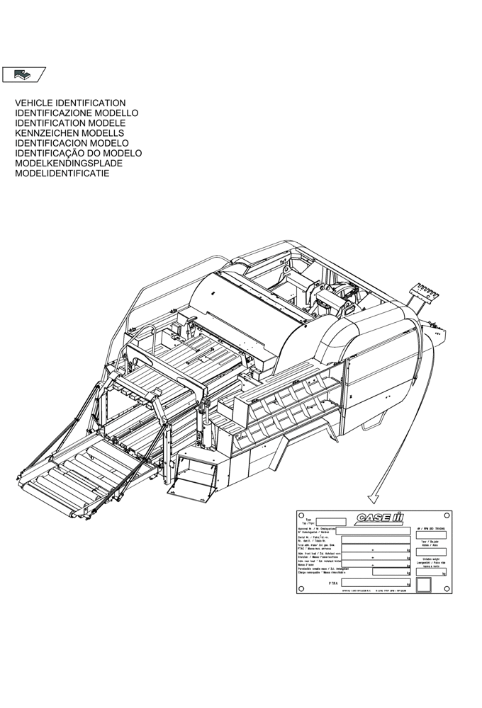 Схема запчастей Case IH LB333P - (00.038[01]) - IDENTIFICATION PLATE (00) - GENERAL