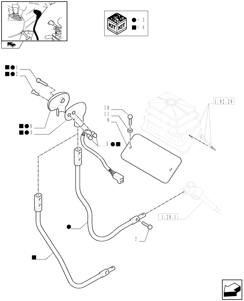 Схема запчастей Case IH FARMALL 105N - (1.92.29/02[02]) - 32X16 HI-LO AND POWER SHUTTLE TRANSMISSION - CONTROLS - W/CAB - END YR 25-JUN-2012 (VAR.330275-331275 / 743510) (10) - OPERATORS PLATFORM/CAB