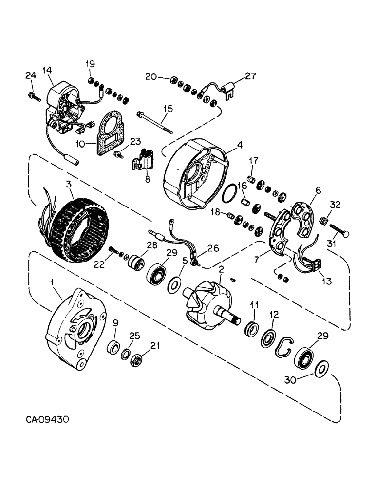 Схема запчастей Case IH 1440 - (08-18) - ELECTRICAL, ALTERNATOR-GENERATOR, 90 AMPERE MOTOROLA (06) - ELECTRICAL