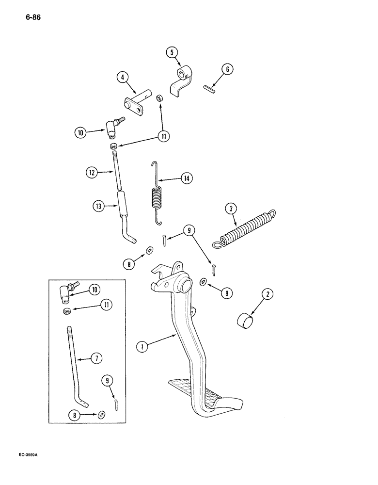 Схема запчастей Case IH 995 - (6-086) - FORWARD AND REVERSE LOCKOUT CONTROLS, TRACTOR WITH CAB (06) - POWER TRAIN