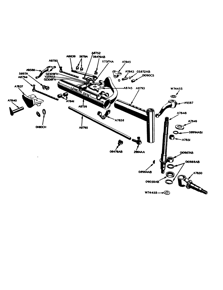 Схема запчастей Case IH 700 - (164) - ADJUSTABLE FRONT AXLE, 48" TO 73" TREAD, FOR GENERAL PURPOSE TRACTORS (06) - POWER TRAIN