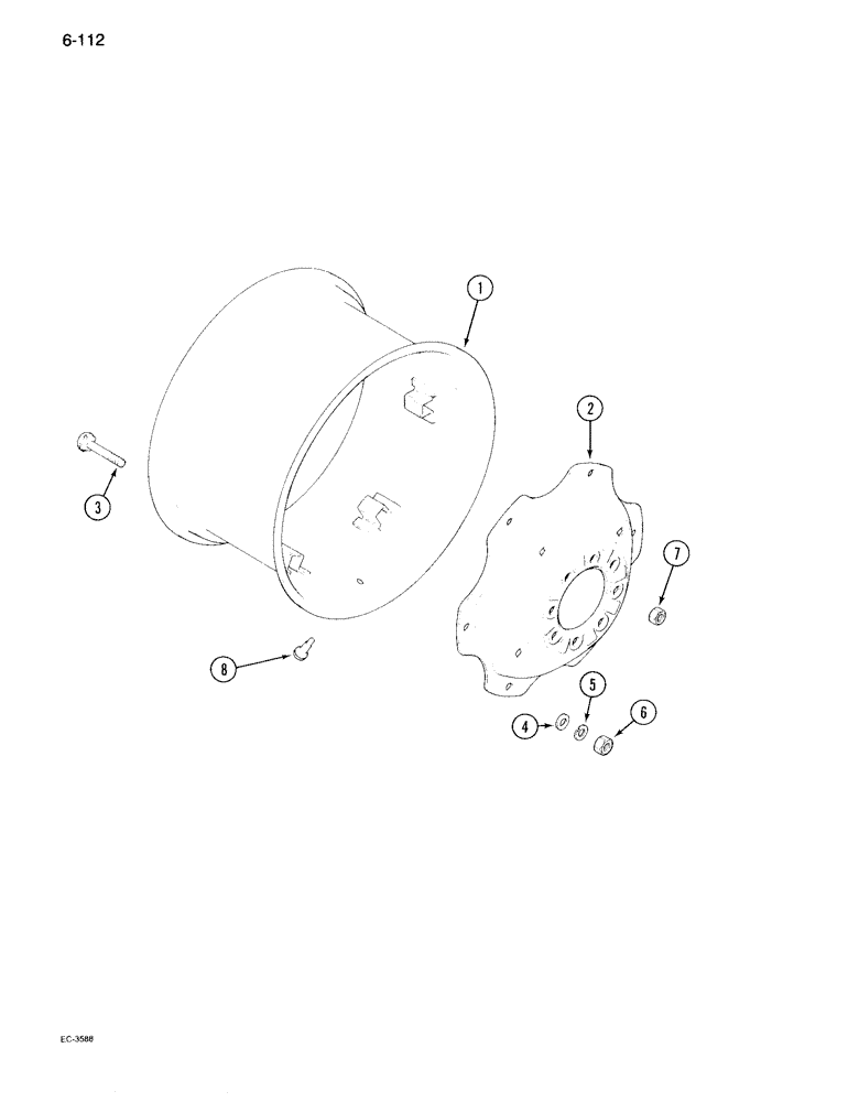 Схема запчастей Case IH 995 - (6-112) - REAR WHEELS, 28 INCH WHEELS (06) - POWER TRAIN