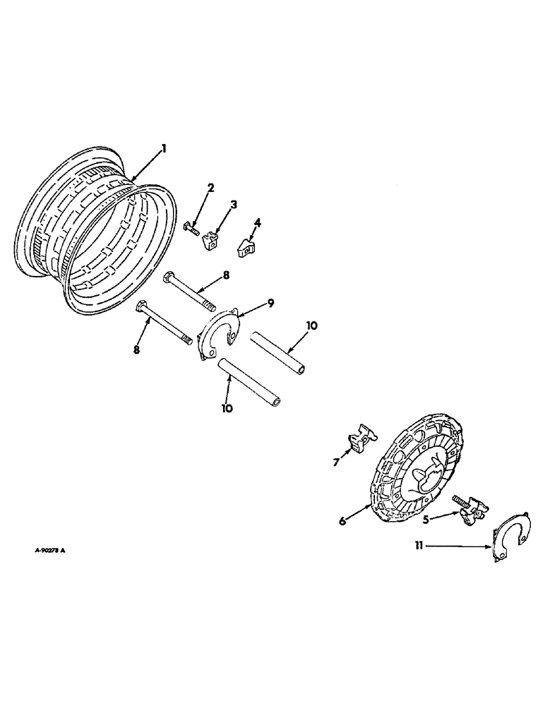 Схема запчастей Case IH 1026 - (15-05) - WHEELS AND TRACTION, REAR WHEELS, WEDGE TYPE Wheels & Traction