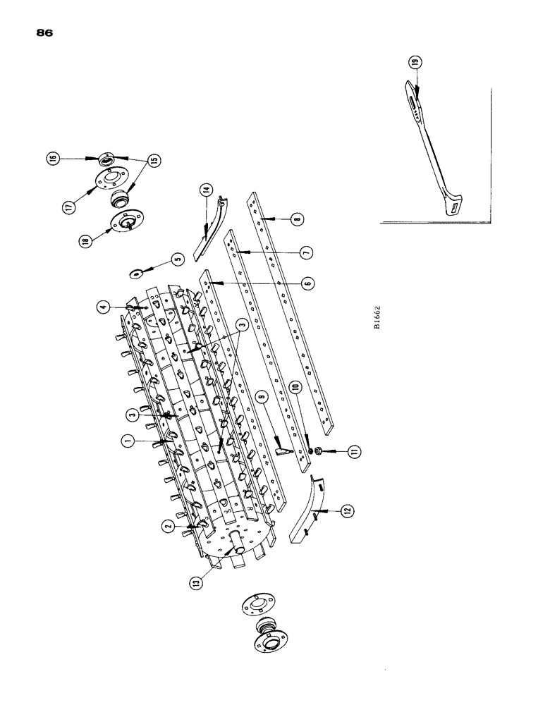 Схема запчастей Case IH 1660 - (086) - SPIKE TOOTH CYLINDER (66) - THRESHING