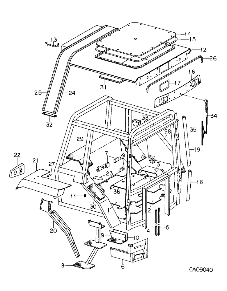 Схема запчастей Case IH 7488 - (13-12) - SUPERSTRUCTURE, TRACTOR CAB AND CONNECTIONS (05) - SUPERSTRUCTURE