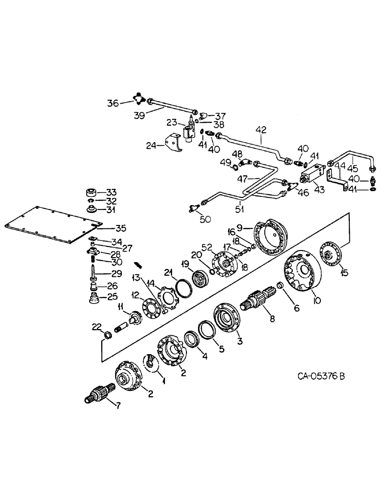 Схема запчастей Case IH HYDRO 186 - (07-29) - DRIVE TRAIN, DIFFERENTIAL LOCK, TRACTOR WITH SERIAL NO. 10011 AND BELOW (04) - Drive Train