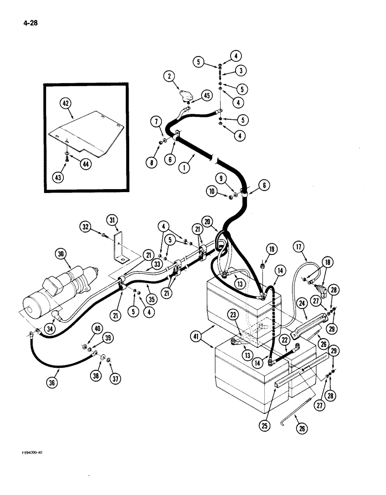 Схема запчастей Case IH 9150 - (4-28) - BATTERIES AND CABLES (04) - ELECTRICAL SYSTEMS