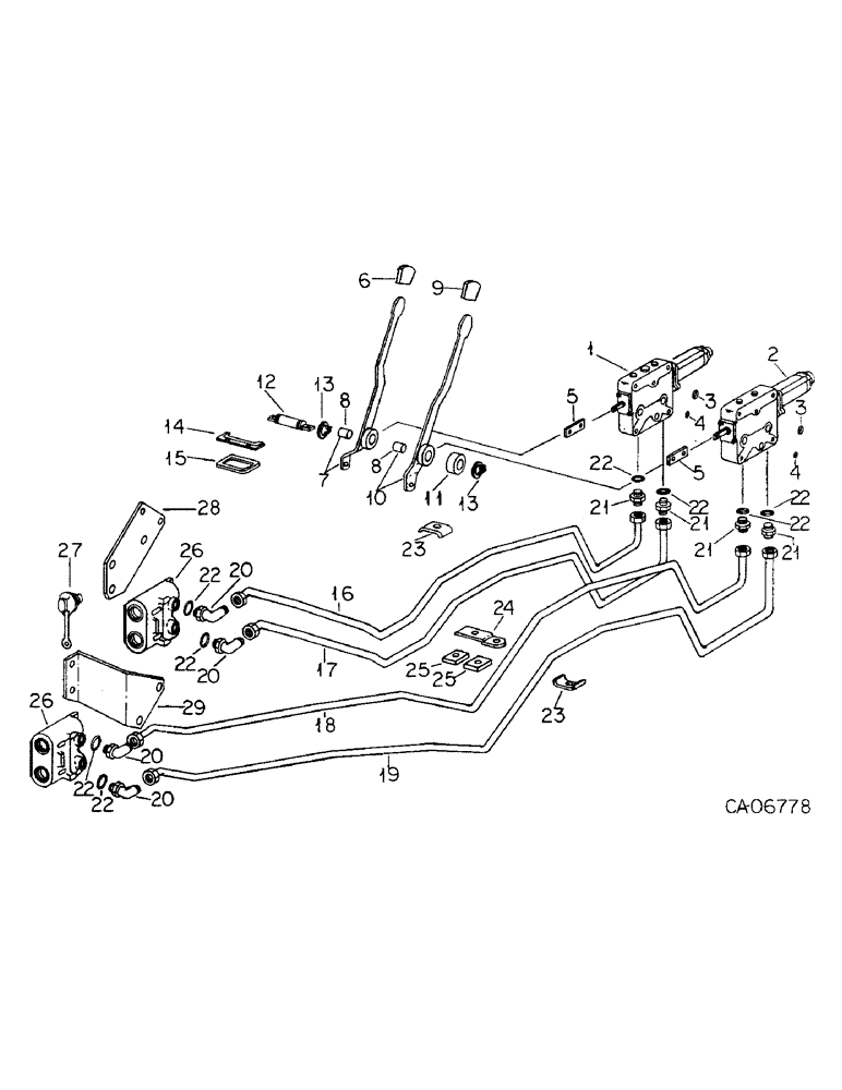 Схема запчастей Case IH 3788 - (10-27) - HYDRAULICS, DOUBLE AUXILIARY VALVES, CLOSE CENTER (07) - HYDRAULICS