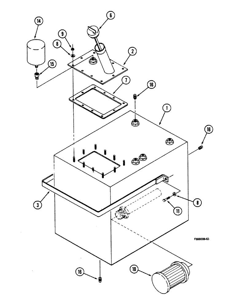 Схема запчастей Case IH 9150 - (8-18) - HYDRAULIC TANK (08) - HYDRAULICS