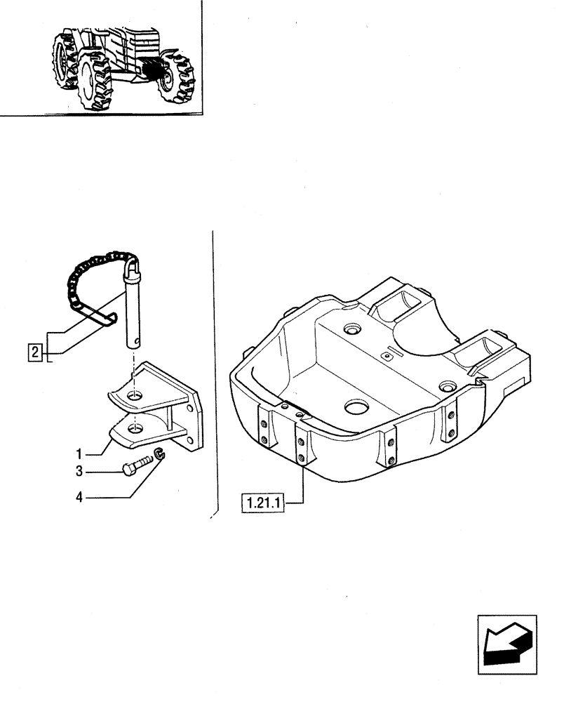 Схема запчастей Case IH JX95 - (1.89.2) - (VAR.892) FRONT HITCH (09) - IMPLEMENT LIFT