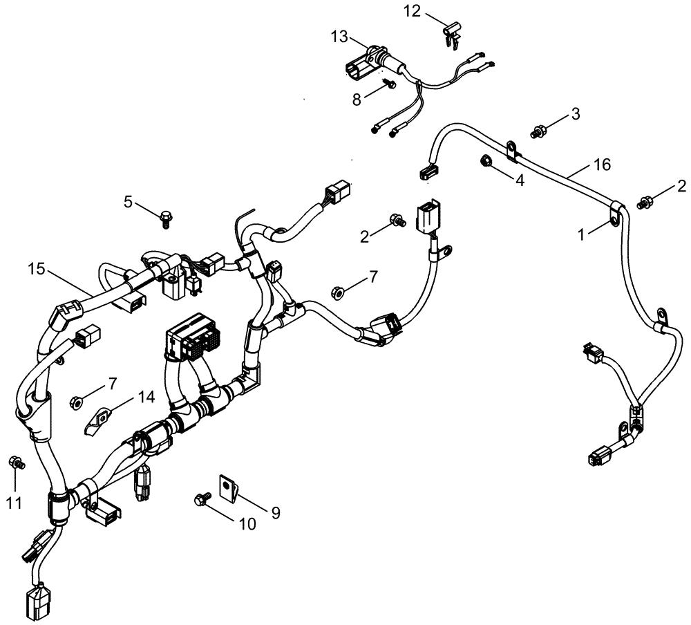 Схема запчастей Case IH CPX620 - (04-21) - HARNESS, ENGINE CONTROL MODULE - ASN Y6T011701 (06) - ELECTRICAL SYSTEMS