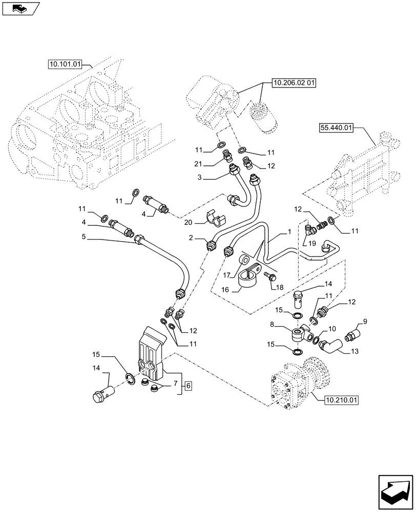 Схема запчастей Case IH F3AFE613A A003 - (10.218.01 01) - FUEL LINES & RELATED PARTS (504139466 - 504055381 - 504078280 - 504055384 - 5801375977/58) (10) - ENGINE