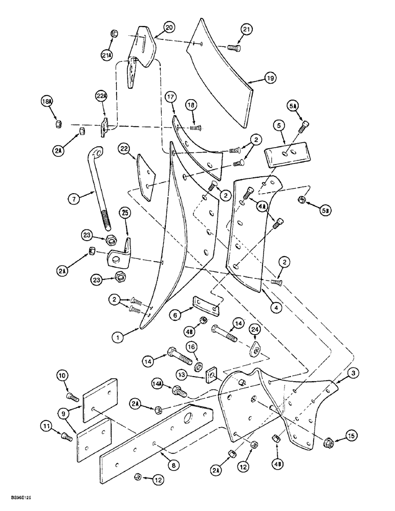 Схема запчастей Case IH HSCS - (9-24) - BOTTOM ASSEMBLY, MOLDBOARD (HSES), HSES HIGH SPEED EUROPEAN 