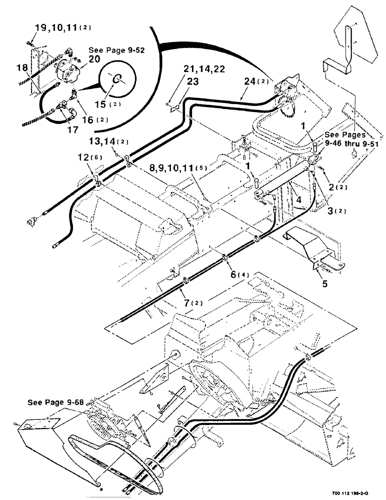 Схема запчастей Case IH 8545 - (9-66) - HYDRAULIC DRIVE AND CONTROL ASSEMBLY - REAR, (RADIAL PISTON PUMP) Decals & Attachments