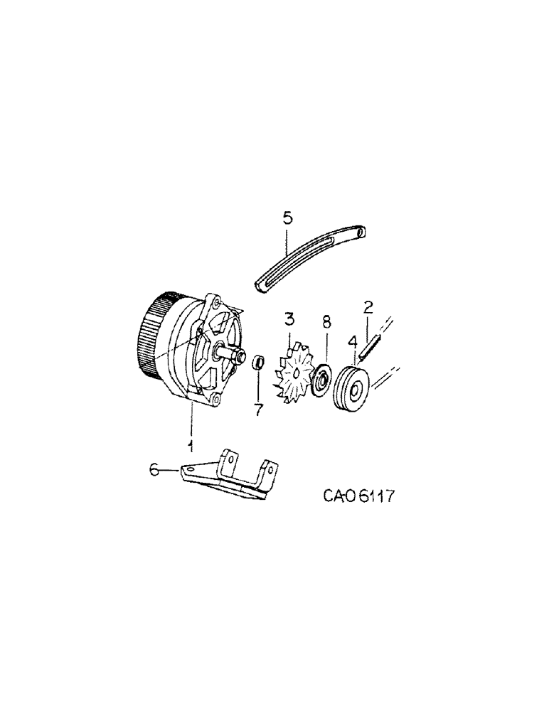 Схема запчастей Case IH 184 - (08-01[1]) - ELECTRICAL, ALTERNATOR GENERATOR AND CONNECTIONS, 184 TRACTORS (06) - ELECTRICAL