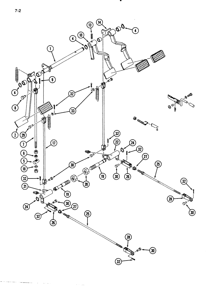 Схема запчастей Case IH 1130 - (7-02) - BRAKE AND CLUTCH CONTROLS (07) - BRAKES