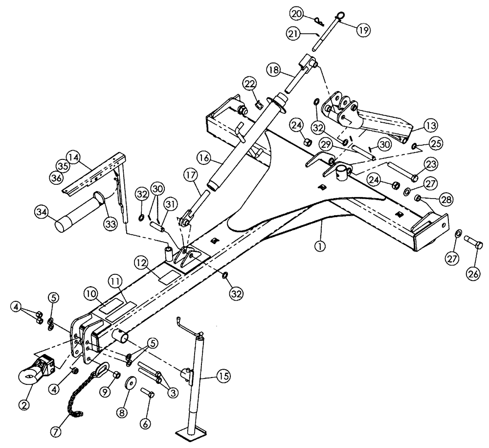 Схема запчастей Case IH 690 - (39.100.02) - FRONT CONSTANT LEVEL AND PULL FRAME 