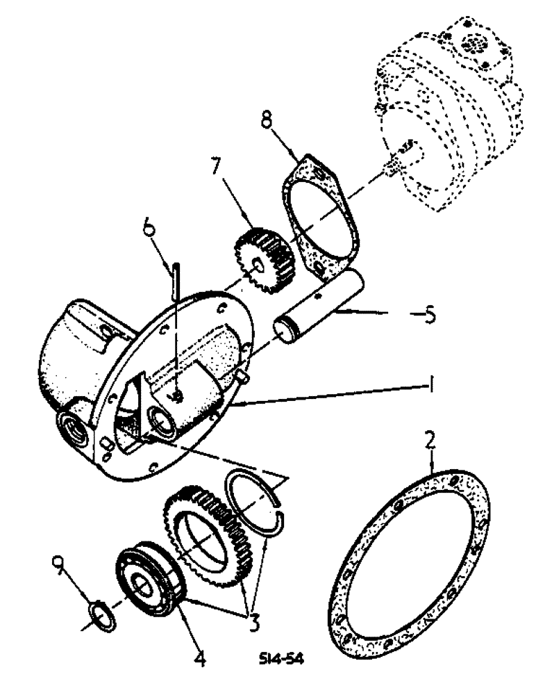 Схема запчастей Case IH 574 - (10-047) - SIDE MOUNTED HYDRAULIC PUMP DRIVE (07) - HYDRAULICS