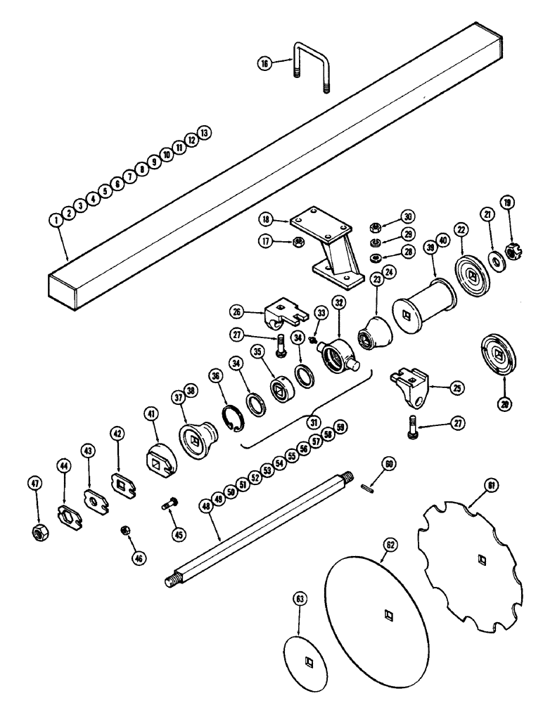 Схема запчастей Case IH G-SERIES - (34) - GANGS, G119, 9 INCH (228.6 MM) FRONT AND 10-1/2 INCH (266.7 MM) REAR SPACING 