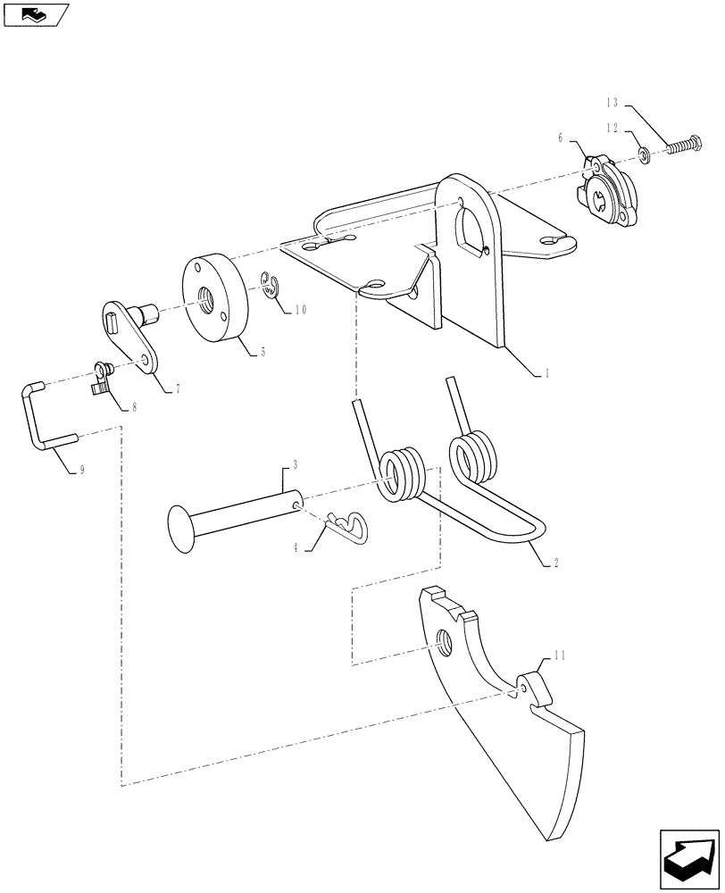 Схема запчастей Case IH RB565 - (55.628.AA) - BALE SHAPE SENSOR (55) - ELECTRICAL SYSTEMS