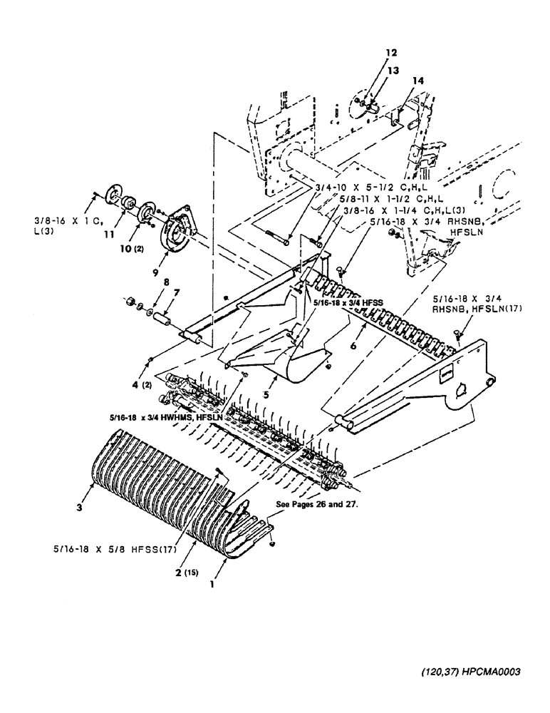 Схема запчастей Case IH 8450 - (028) - PICKUP AND CAM ASSEMBLY Pickup