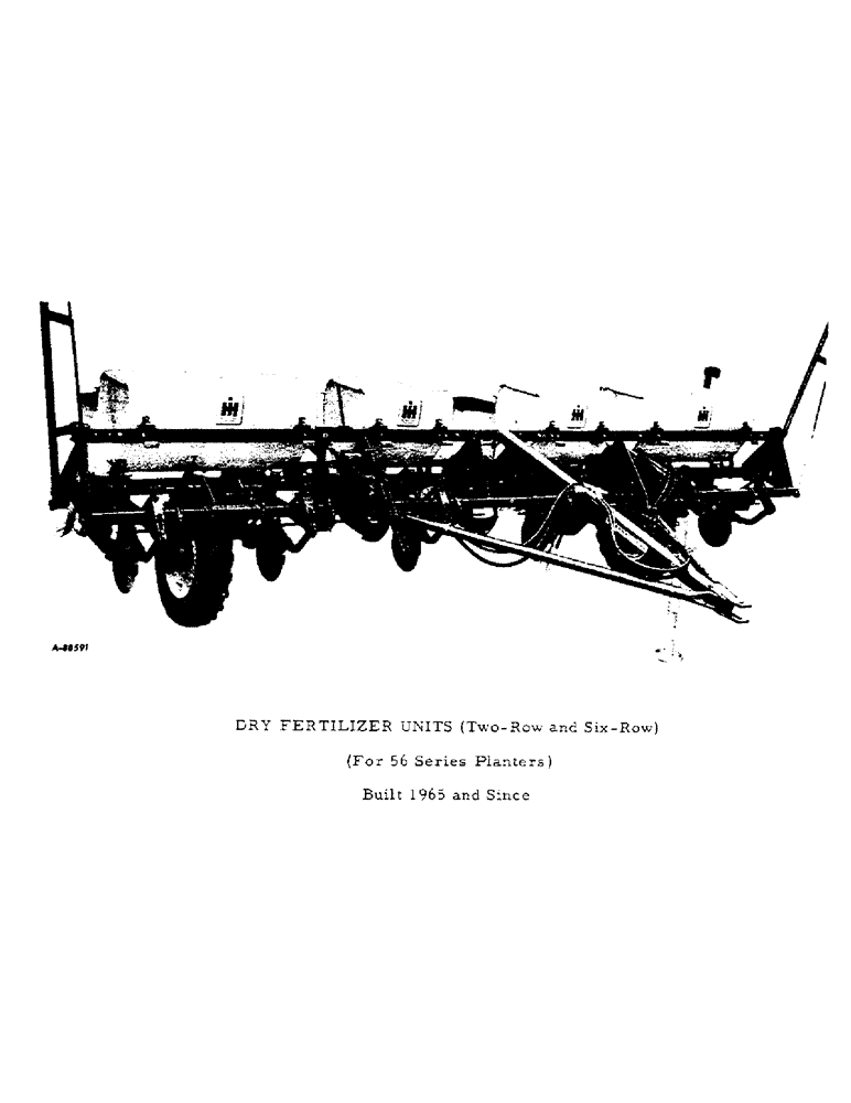Схема запчастей Case IH DRY - (A-011) - DRY FERTILIZER UNITS (TWO-ROW AND SIX-ROW), (FOR 56 SERIES PLANTERS), 1965 AND SINCE 