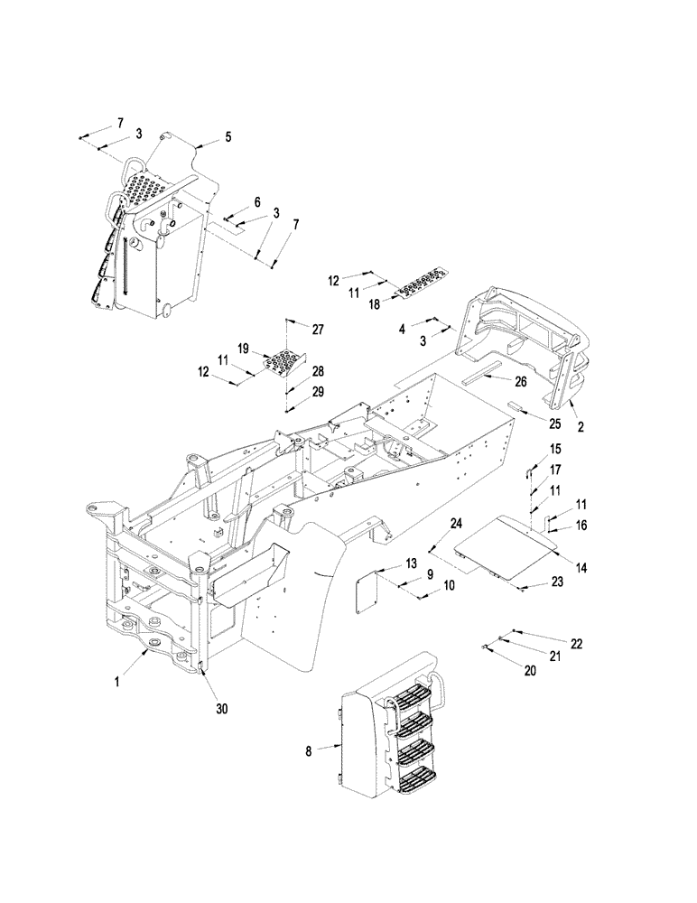 Схема запчастей Case IH STX325 - (09-30[01]) - FRONT FRAME, WITHOUT ACCUSTEER (09) - CHASSIS