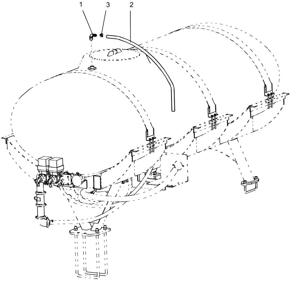 Схема запчастей Case IH 1250 - (75.110.42) - LIQUID FERTILIZER - OVERFLOW - 24 ROW, 600 GALLON TANK (75) - SOIL PREPARATION