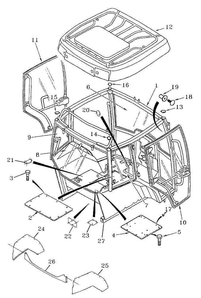 Схема запчастей Case IH AUSTOFT - (A03[01]) - CABIN Mainframe & Functioning Components
