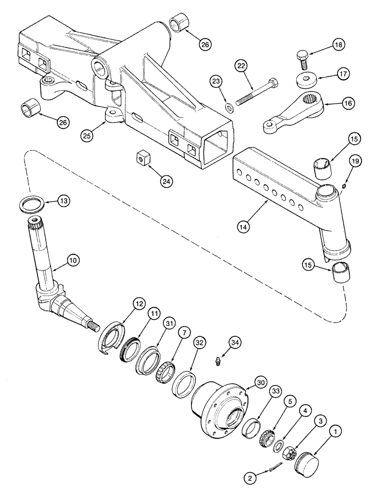 Схема запчастей Case IH 2555 - (05-06) - AXLE, REAR (04) - STEERING