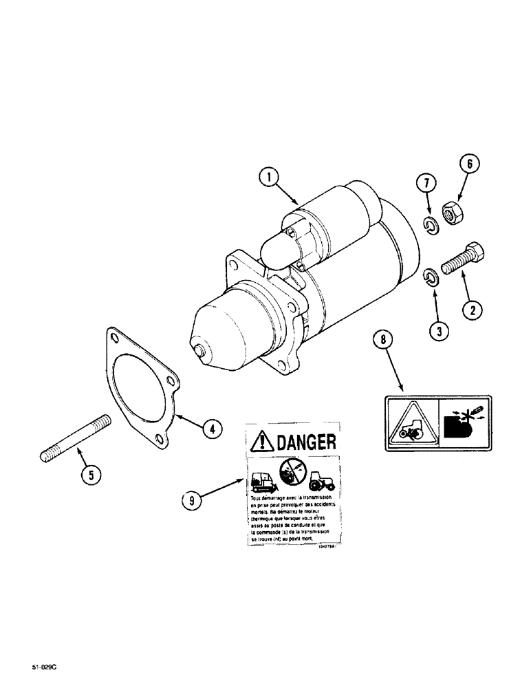 Схема запчастей Case IH 5150 - (4-58) - STARTER MOTOR (04) - ELECTRICAL SYSTEMS