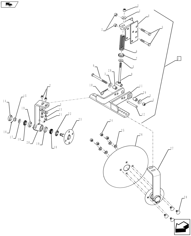 Схема запчастей Case IH 930 - (75.200.05) - 14" SPRING DISK ASSEMBLY (75) - SOIL PREPARATION