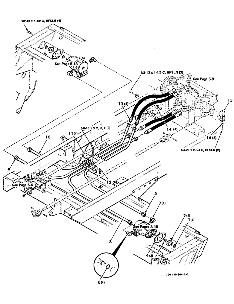 Схема запчастей Case IH 8830 - (8-06) - TRANSMISSION MOTORS AND HYDRAULIC LINE ASSEMBLIES (08) - HYDRAULICS