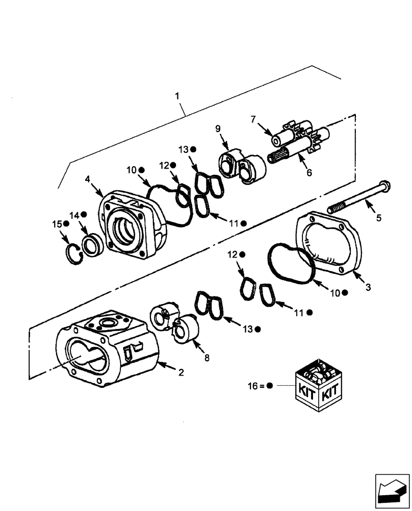 Схема запчастей Case IH FARMALL 55 - (04.03.02) - HYDRAULIC PUMP & REPAIR KIT (04) - FRONT AXLE & STEERING