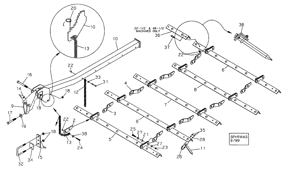 Схема запчастей Case IH 200 - (75.200.07) - SPIKE TOOTH HARROW (75) - SOIL PREPARATION