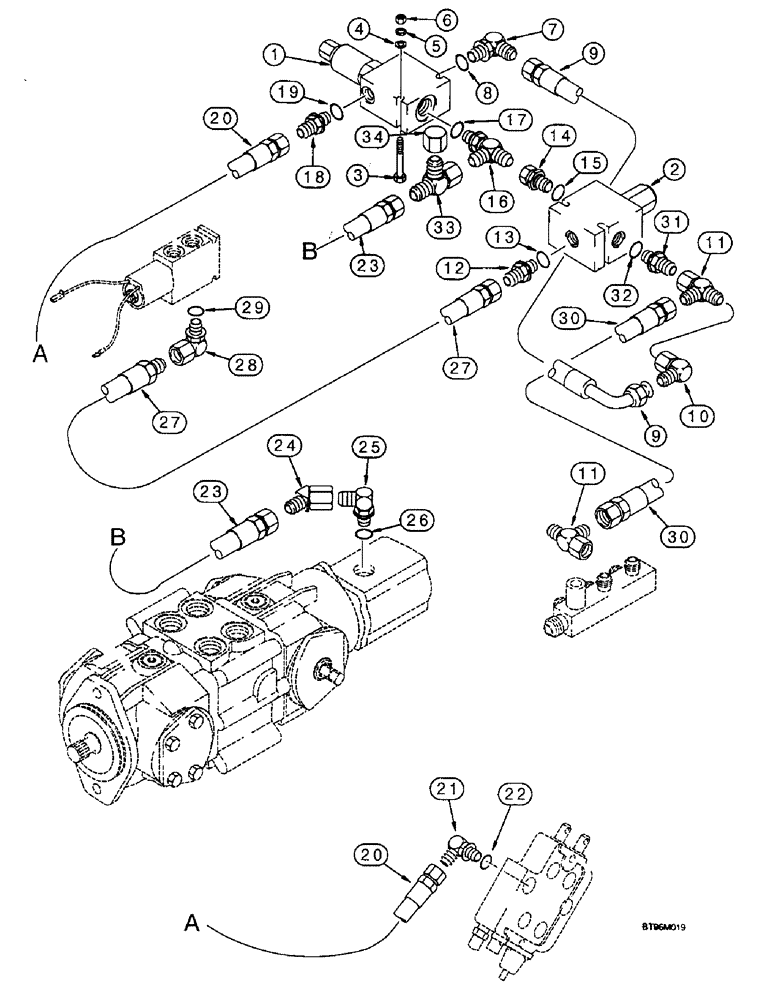 Схема запчастей Case IH 1825B - (6-20) - HYDROSTATIC CIRCUIT, PRESSURE VALVES, EUROPE (06) - POWER TRAIN