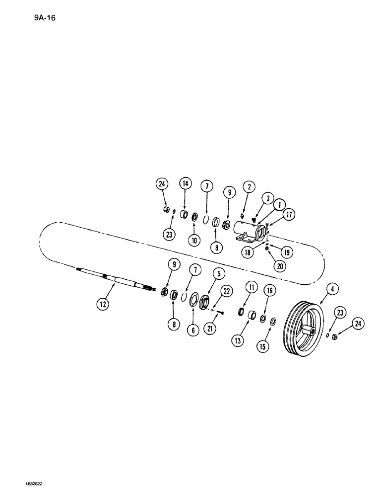 Схема запчастей Case IH 1640 - (9A-16) - JACKSHAFT BEARING BLOCK, FOR USE WITH DISCHARGE BEATER (13) - FEEDER