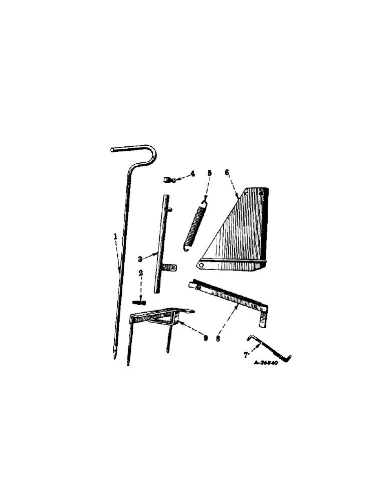 Схема запчастей Case IH 250 - (E-38) - CHECKROW PLANTING ATTACHMENT, PAY-OUT STAKE, FOR NO. 250 PLANTER 