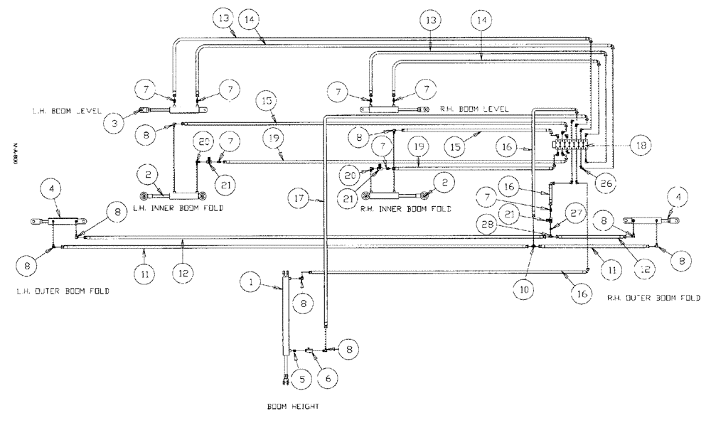 Схема запчастей Case IH SPX3150 - (138) - HYDRAULIC PLUMBING, 60 AND 75 BOOMS (35) - HYDRAULIC SYSTEMS