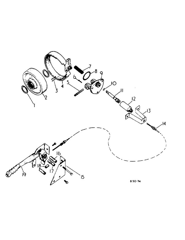 Схема запчастей Case IH 584 - (04-04) - PARK BRAKE (5.1) - BRAKES