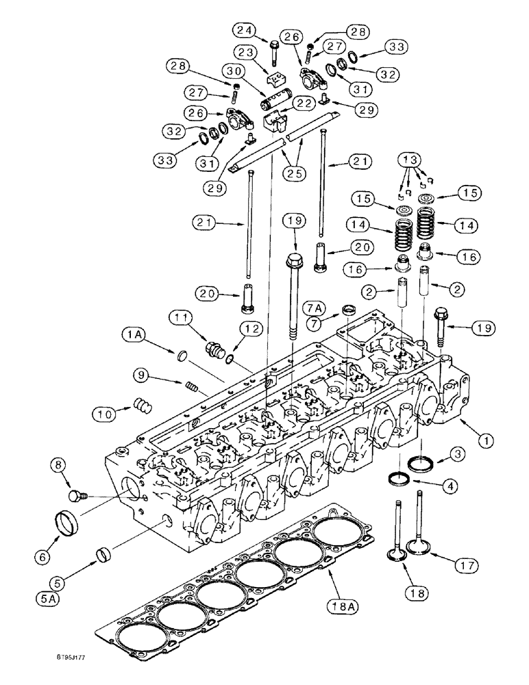 Схема запчастей Case IH 1688 - (2-36) - CYLINDER HEAD AND VALVE MECHANISM, 6TA-830 ENGINE (01) - ENGINE