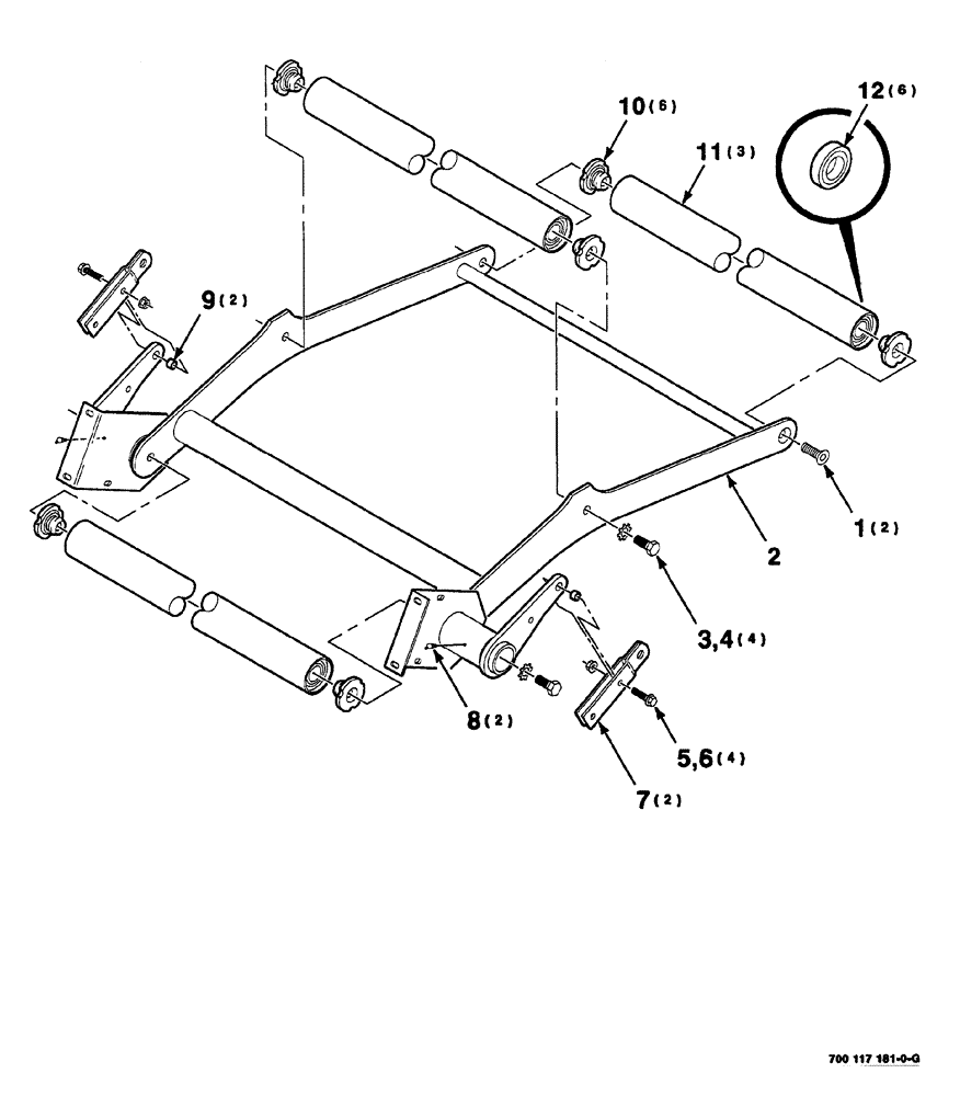 Схема запчастей Case IH 8420 - (06-14) - TIGHTENER ROLLERS ASSEMBLY (UPPER) (14) - BALE CHAMBER