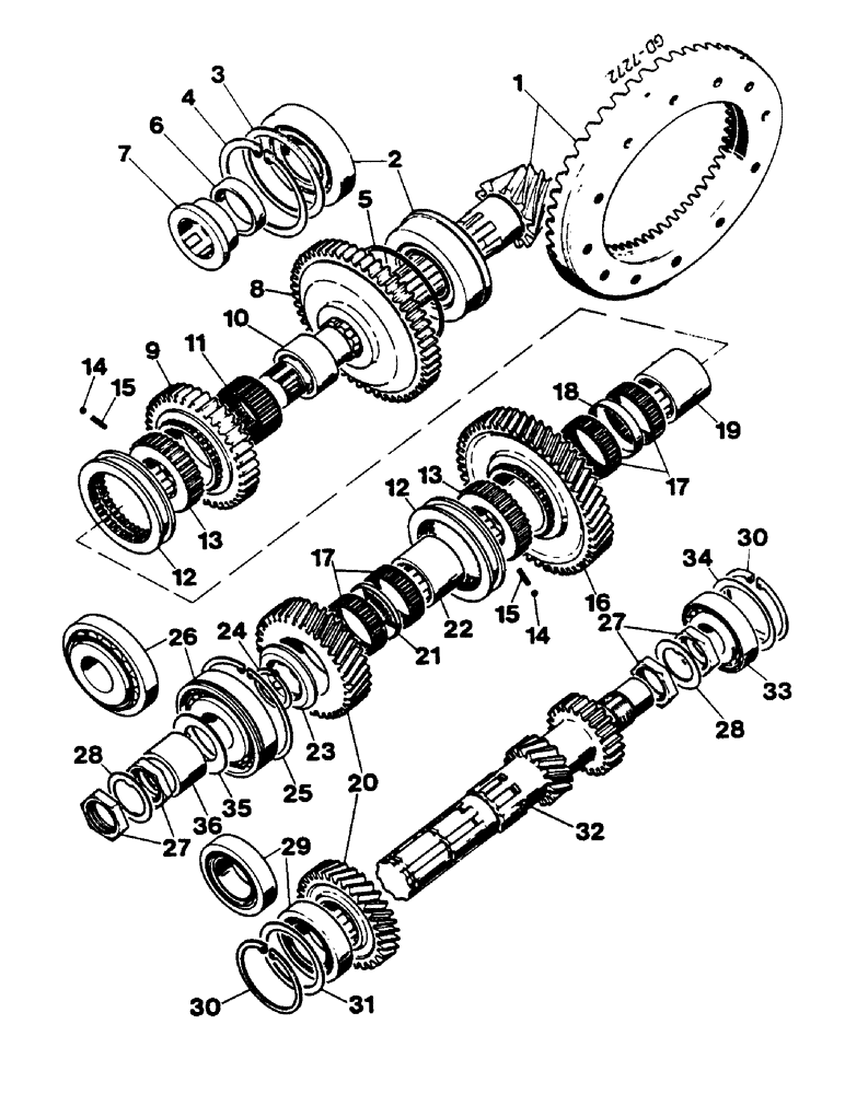 Схема запчастей Case IH 644 - (1G02) - RANGE TRANSMISSION 744/844/844S (04) - Drive Train