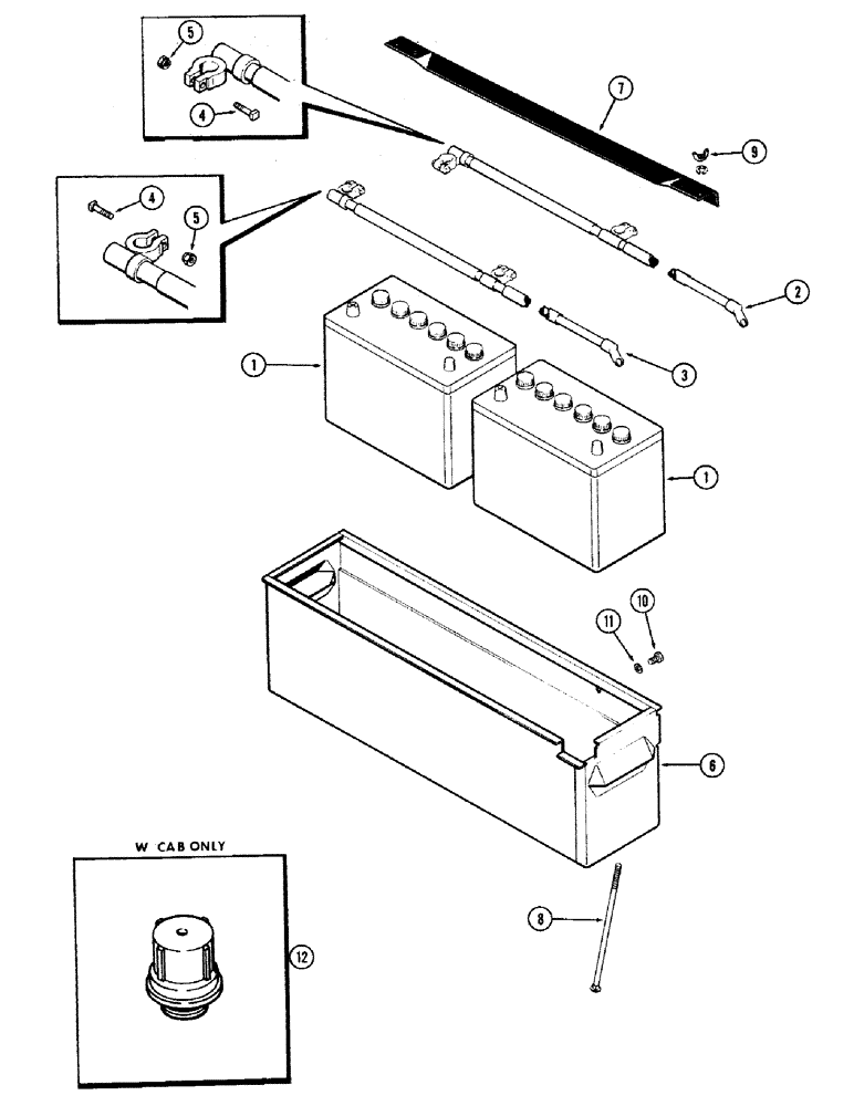 Схема запчастей Case IH 870 - (080) - BATTERY - CABLES - BATTERY BOX, (336B) DIESEL ENGINE (04) - ELECTRICAL SYSTEMS